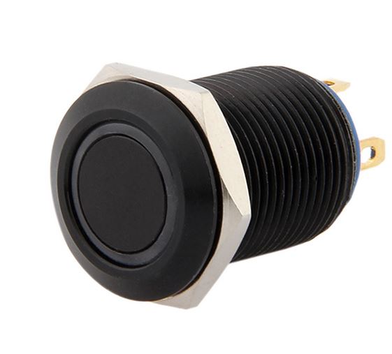 Einbauschalter - / Taster 12 mm Schwarz Ring LED