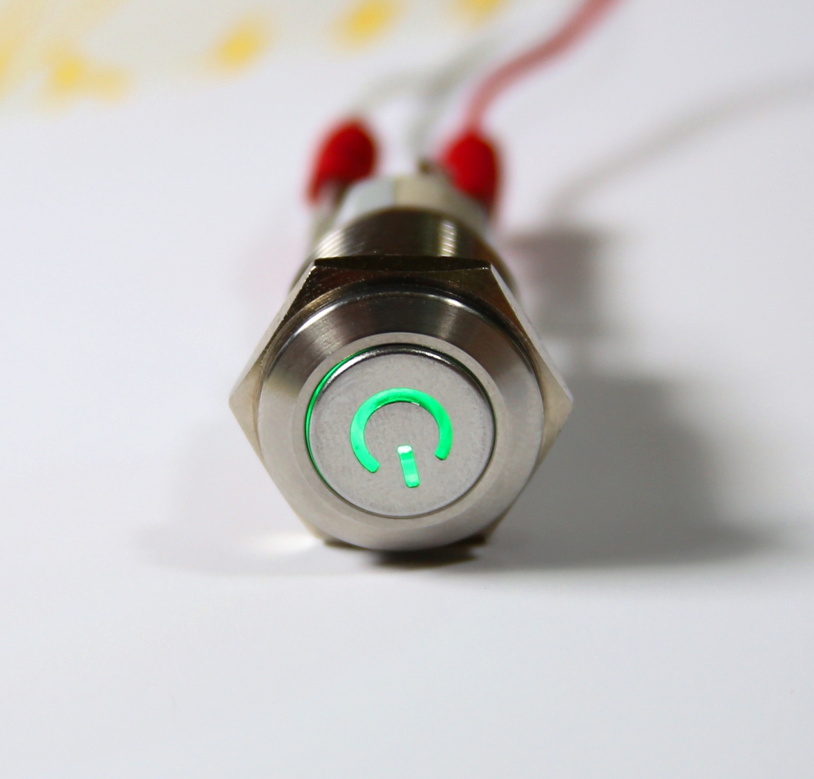 Einbauschalter - / Taster 19 mm Edelstahl Power LED